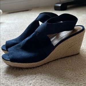 Reaction Kenneth Cole Navy Espadrille Wedges